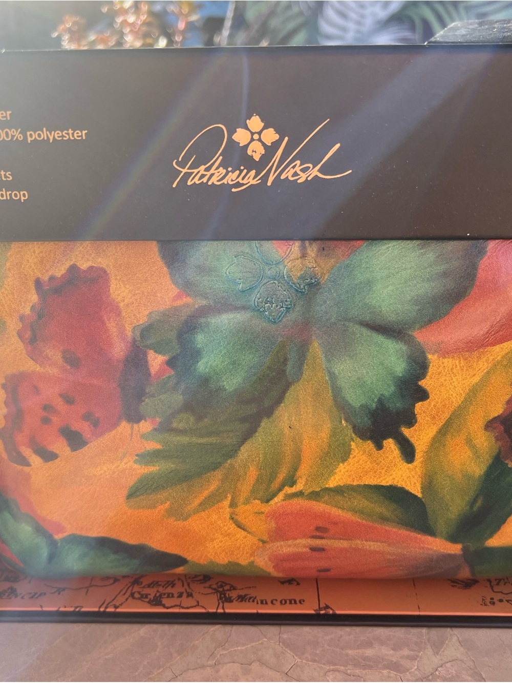 New in Box Leather Wristlet by Patricia Nash with Butterflies “ The Valerie”